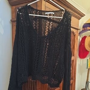 Zara Women's Black Crochet Sweater